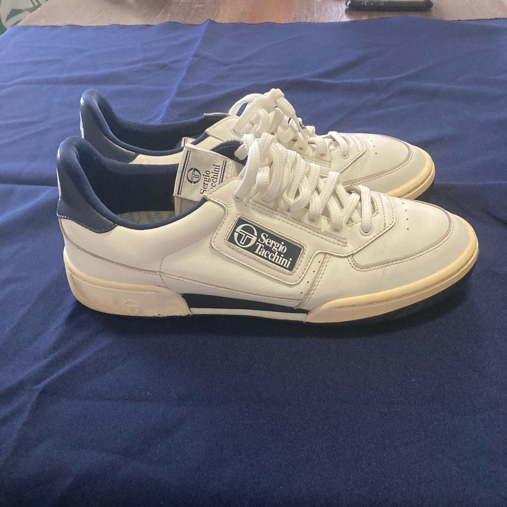 Sergio Tacchini White and Navy Sneakers
